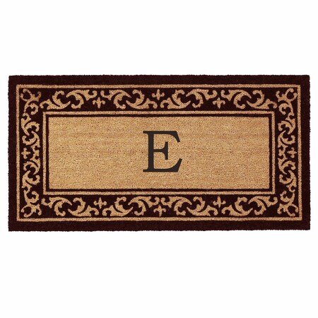 Monogram Door Mat, Black, Natural, 24 in W x 48 in L